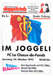 24.10.1992: FC Basel - La Chaux-de-Fonds